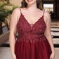 Pamela A-line V-Neck Short/Mini Lace Tulle Homecoming Dress With Sequins DLP0020498