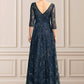 Iyana A-Line V-neck Floor-Length Lace Mother of the Bride Dress With Sequins DL126P0015015