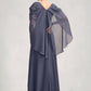 Miranda A-Line V-neck Floor-Length Chiffon Lace Mother of the Bride Dress With Beading Sequins DL126P0015022