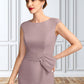 Aylin Sheath/Column Scoop Neck Knee-Length Chiffon Mother of the Bride Dress With Ruffle Sequins DL126P0015023