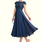 Aliana A-Line Scoop Neck Tea-Length Chiffon Lace Mother of the Bride Dress DL126P0015032