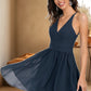 Athena A-line V-Neck Short/Mini Chiffon Lace Homecoming Dress DLP0020502