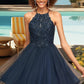 Rachael A-line Scoop Short/Mini Lace Tulle Homecoming Dress With Sequins DLP0020523