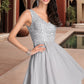 Kaylen A-line V-Neck Short/Mini Chiffon Lace Homecoming Dress With Sequins DLP0020557