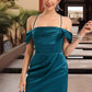 Aryana Sheath/Column Off the Shoulder Short/Mini Satin Homecoming Dress DLP0020460