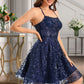 Valentina A-line Scoop Short/Mini Lace Homecoming Dress With Sequins DLP0020461
