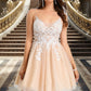 Alisha A-line V-Neck Short/Mini Lace Tulle Homecoming Dress DLP0020469