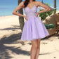 Sofia A-line V-Neck Short/Mini Lace Tulle Homecoming Dress With Beading DLP0020501