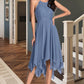 Lily A-line Halter Asymmetrical Chiffon Lace Homecoming Dress DLP0020561