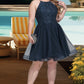 Rachael A-line Scoop Short/Mini Lace Tulle Homecoming Dress With Sequins DLP0020523