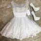 Princess/A-Line Crew Neck Short Kristin White Homecoming/Prom Dresses Homecoming Dresses with Lace Beading
