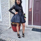 A-Line Bateau Long Aleena Sleeves Backless Black Short Homecoming Dresses 2024 with Lace