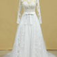Hot Wedding Dresses Scoop Long Sleeves With Applique & Sash Tulle