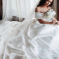 Ball Gown Off the Shoulder Satin White Sweetheart Wedding Dresses, Wedding Gowns SRS15062