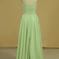 Sweetheart Ruched Bodice Bridesmaid Dress A Line Floor Length Chiffon