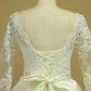 Plus Size Bateau Wedding Dresses 3/4 Length Sleeve With Applique Tulle