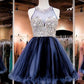 2024 Ball Homecoming Dresses Gown Scoop Neck Sleeveless Beading Angeline Organza Cut Short/Mini