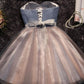 2024 Ball Gown Sweetheart Sleeveless Beading Pleated Lace Up Jessica Tulle Homecoming Dresses Cut Short/Mini