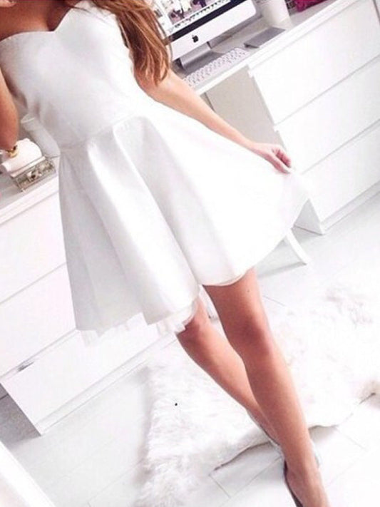 Sweetheart Tulle Sleeveless A-Line Homecoming Dresses Cut Short Whitney Mini