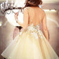 Ball Gown Organza Applique Isabell V Homecoming Dresses Neck Sleeveless Backless Knee-Length