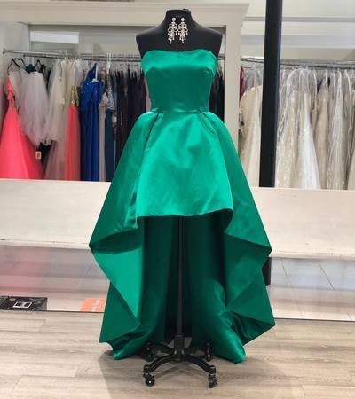 Homecoming Dresses Strapless Sweetheart A Line High Low Marisa Hunter Satin Pleated