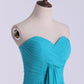 Prom Dresses A Line Floor Length Sweetheart Chiffon With Ruffles