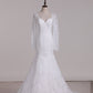2024 Mermaid Long Sleeves Tulle Wedding Dresses With Applique