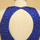 Floor Length Prom Dresses Scoop Beaded Bodice Mermaid Tulle Dark Royal Blue
