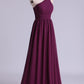 2024 Purple Bridesmaid Dresses A Line One Shoulder Floor Length With Ruffle
