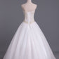 Wedding Dresses A-Line Sweetheart See Through Tulle With Pearls Lace Up Floor Length