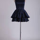 A Line Scoop Homecoming Dresses Satin Short/Mini Zipper Up