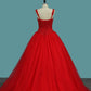 2024 Quinceanera Dresses Straps Beaded Bodice Tulle Ball Gown