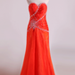 Sweetheart A Line Chiffon Evening Dresses With Beading