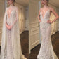2024 Spaghetti Straps Wedding Dresses Mermaid Lace With Sash And Cape