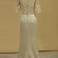 2024 Half Sleeve Mother Of The Bride Dresses Bateau With Applique Satin