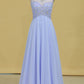 Beautiful Scoop A Line Prom Dresses With Beading Floor Length Chiffon Size 8