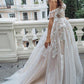 Princess A Line Off the Shoulder Sweetheart Beach Wedding Dresses with Appliques SRS15585