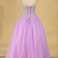 Ball Gown Quinceanera Dresses Sweetheart Beaded Bodice Floor Length Tulle