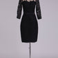 Mid-Length Sleeves Bateau With Sash Mother Of The Bride Dresses Sheath Lace