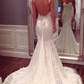 2024 Spaghetti Straps Open Back Wedding Dresses Mermaid Lace With Applique