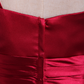 Burgundy/Maroon One Shoulder Bridesmaid Dresses Floor Length A Line
