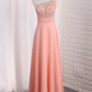 Chiffon One Shoulder A Line Prom Dresses With Applique Sweep Train