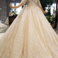 Lace Wedding Dresses Scoop 3/4 Sleeves Lace Up Back Royal Train