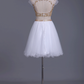 Two-Piece Homecoming Dresses Scoop A Line Tulle Beaded Bodice Short/Mini
