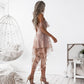 Adelaide Homecoming Dresses Princess/A-Line Spaghetti Straps Hi-Lo Blush Lace Homecoming/Prom Dresses