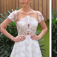 Princess/A-Line Jewel Short Sleeves White Lace Homecoming/Prom Maddison Dresses with Illusion Homecoming Dresses Back