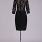 Mid-Length Sleeves Bateau With Sash Mother Of The Bride Dresses Sheath Lace