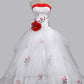 Stunning Ball Gown Strapless Wedding Dress with Embroidery Handmade Flower Lace-up JS450