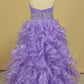 Asymmetrical Prom Dresses Sweetheart Organza With Beads And Ruffles A Line