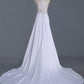 Sheath Wedding Dresses Scoop With Stretch Satin Skirt Detachable